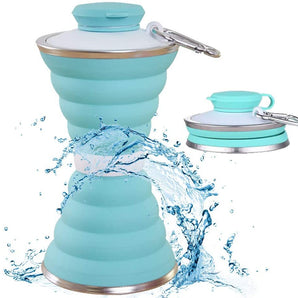 500ML Silicone Water Bottle Cup Foldable Leak Proof Portable Sports Travel Water Bottles For Outdoor Travel Gym Hiking Reuseable Kitchen Gadgets